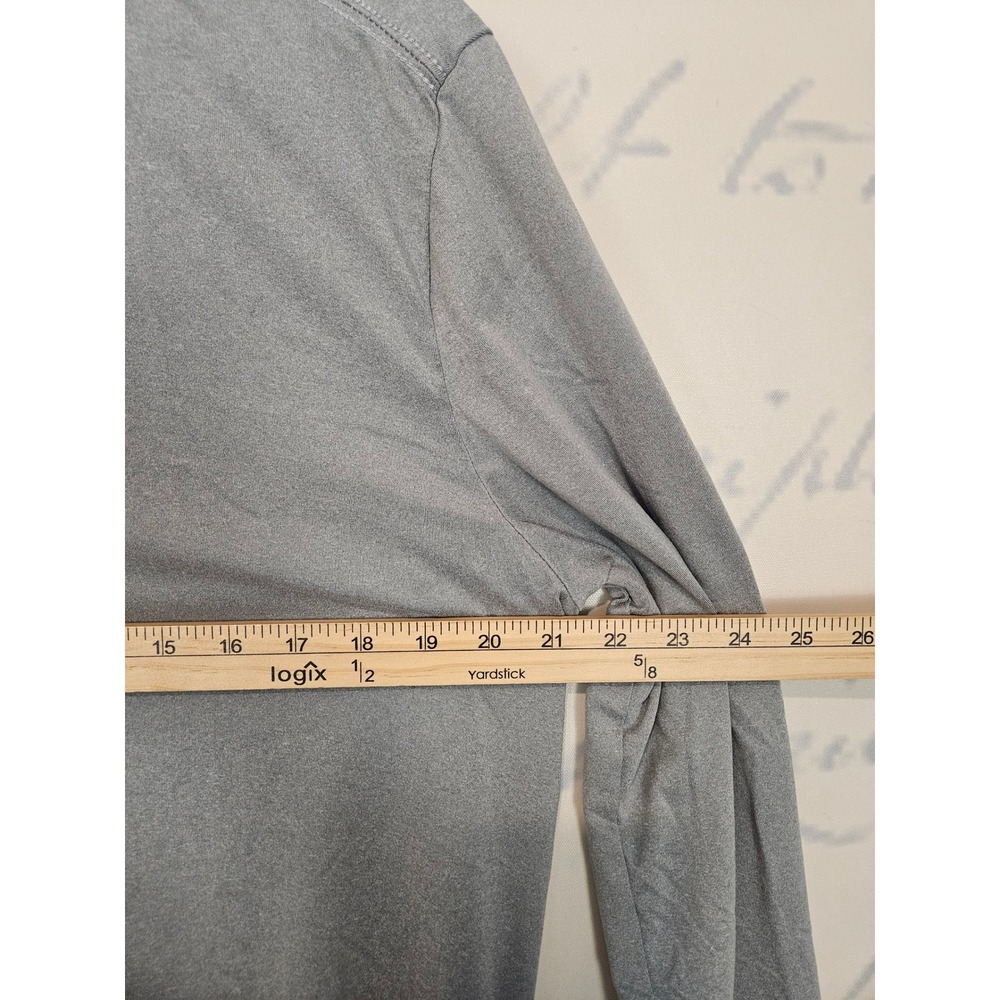 Burlebo Mens Long Sleeve Performance Polo Shirt Grey Stretch Size M 8154 - Picture 6 of 8
